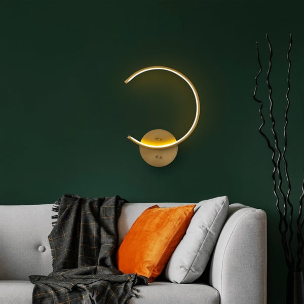 Aranyszínű LED fali lámpa ø 10 cm Moon – Opviq lights-image-3