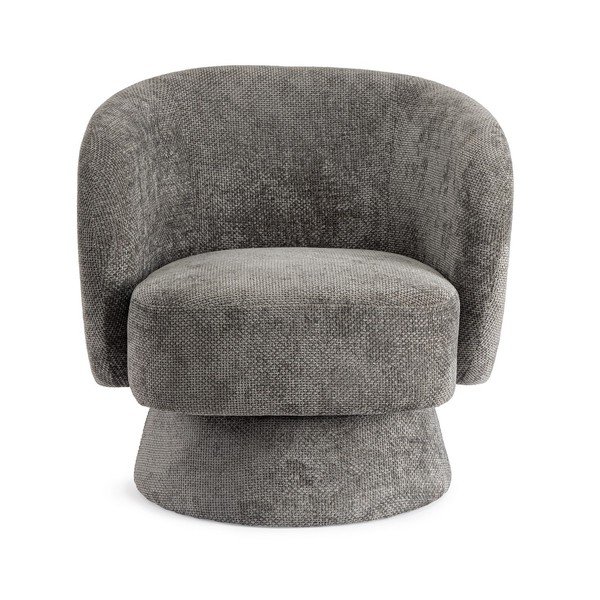 Sötétszürke forgó zsenília fotel Julienne – Bizzotto-image-2