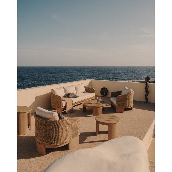 Bézs-natúr színű műrattan kerti kanapé Xoriguer – Kave Home-image-4