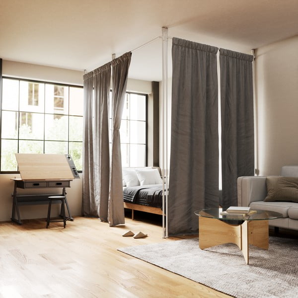 Fehér acél függönyelválasztó keret Anywhere – Umbra-image-3