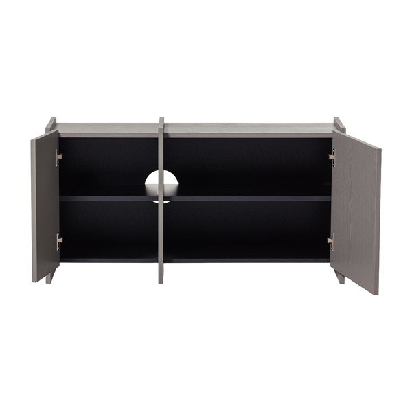 Szürke TV-állvány kőrisfa dekorral 102x53x44 cm Brock – WOOOD-image-3