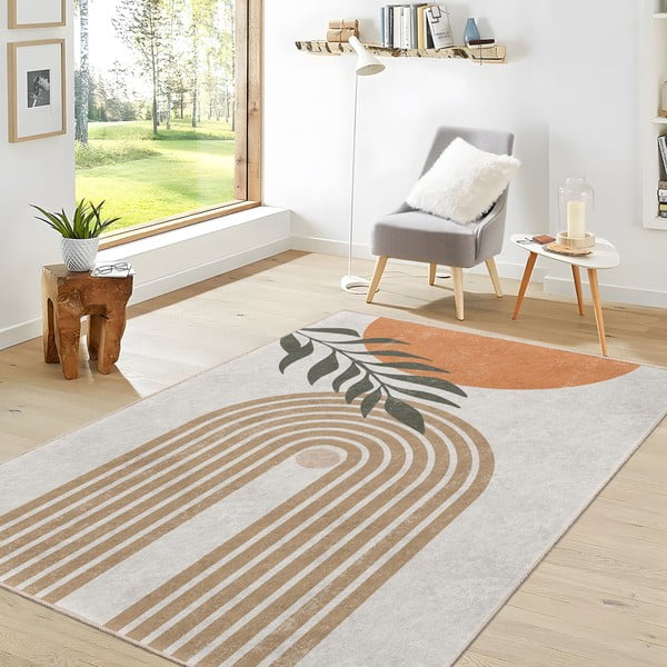 Krémszínű mosható szőnyeg 80x150 cm Dot Arch – Mila Home-image-1
