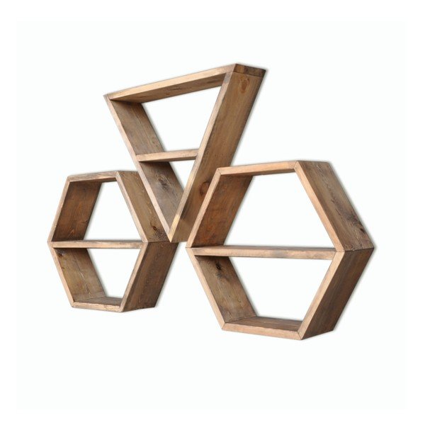 Hexa 3 db-os fa fali polc szett-image-2