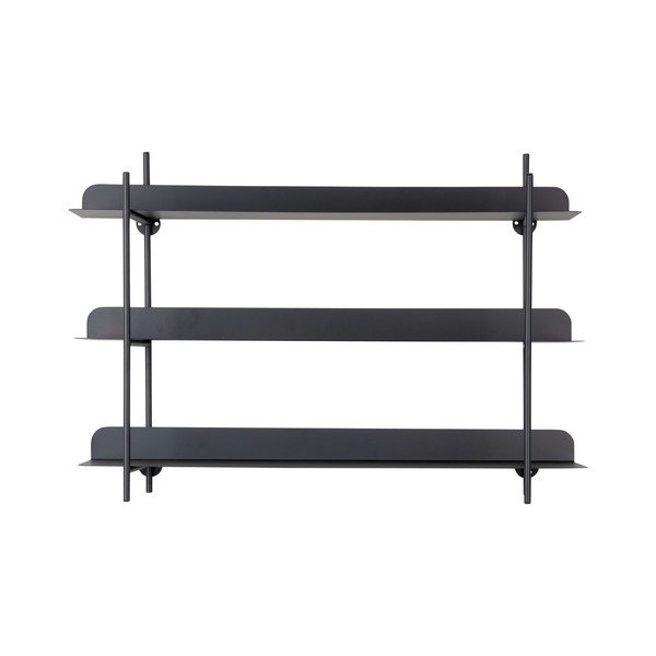 Fekete többszintes fém fali polc 60 cm Riqueza Tres – PT LIVING-image-2