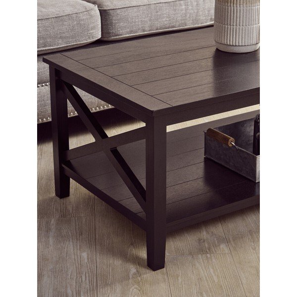 Fekete dohányzóasztal 60x120 cm Heritage – Premier Housewares-image-2