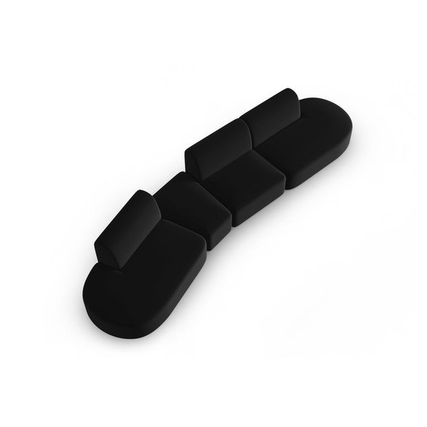 Fekete bársony kanapé, bal oldali 428 cm Paolo – Milo Casa-image-1