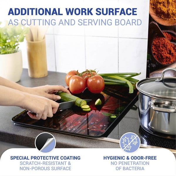 Edzett üveg tűzhely fedőlap szett 2 db-os 30x52 cm Spices – Wenko-image-4