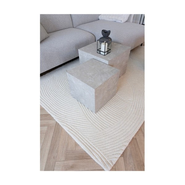 Krémszínű kézi szövésű gyapjú szőnyeg 200x300 cm Pune – House Nordic-image-3