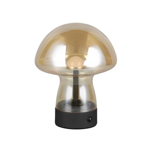 Borostyán színű LED asztali lámpa üveg búrával (magasság 18 cm) Dooley – Trio