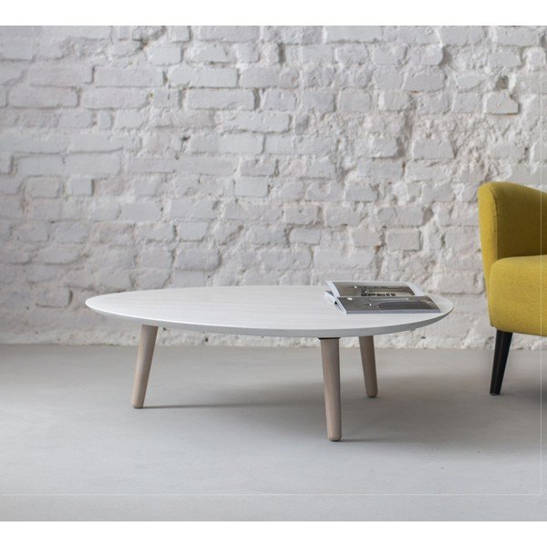 Contrast Pick fehér kőrisfa dohányzóasztal - Ragaba-image-1