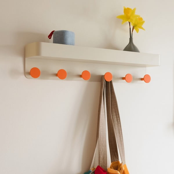 Bézs fém fali fogas polccal - Remember-image-1