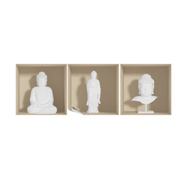 White Buddha 3D falmatrica, 3 db - Ambiance-image-1
