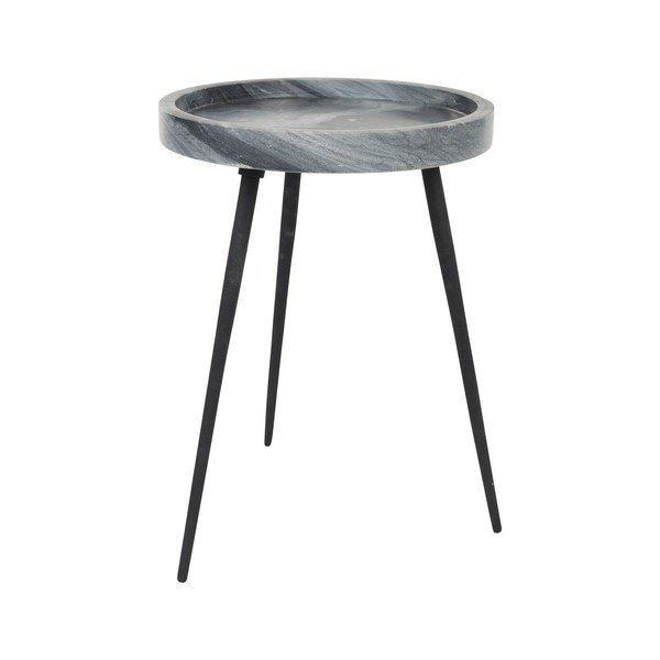 Kerek tárolóasztal márvány asztallappal ø 33 cm Karrara – White Label