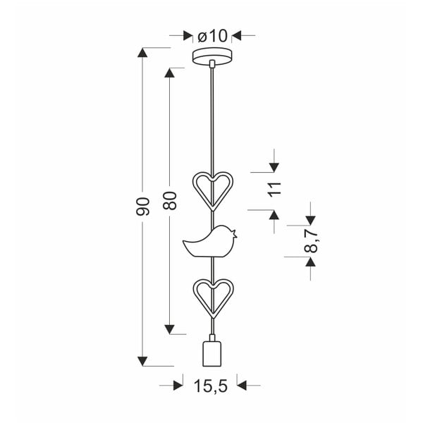 Fehér-rózsaszín gyerek lámpa fém búrával Single – Candellux Lighting-image-2