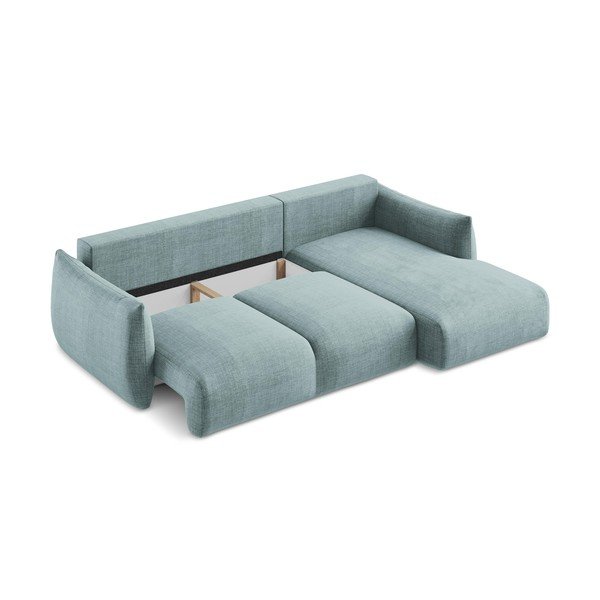 Kék kinyitható sarokkanapé (jobb oldali-heverő résszel) Leila – Makamii-image-4