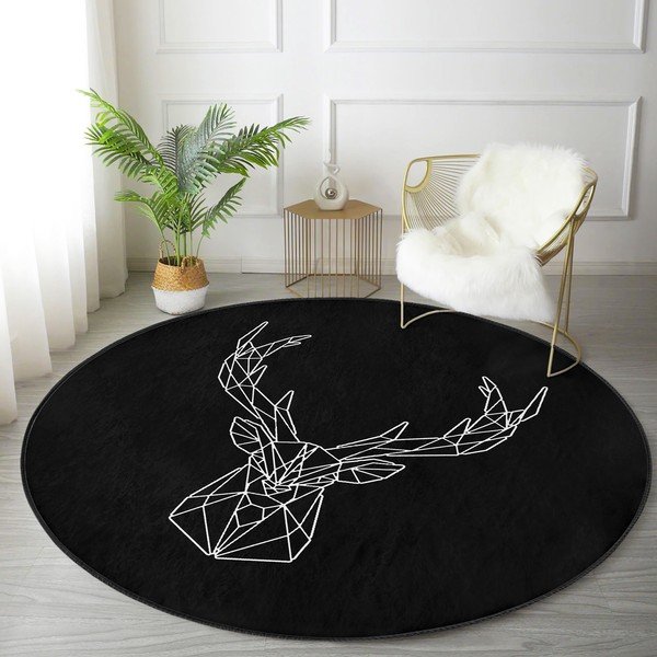 Fekete mosható-robotporszívóval tisztítható kerek szőnyeg ø 100 cm Comfort – Mila Home-image-4
