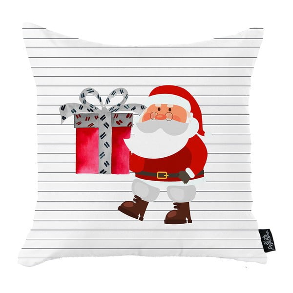 Honey Christmas Santa Claus fehér párnahuzat, 45 x 45 cm - Mike & Co. NEW YORK
