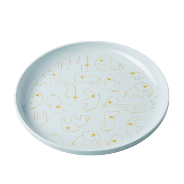 Yummy világoskék tányér sárga részletekkel, Ø 20,5 cm - Done by Deer