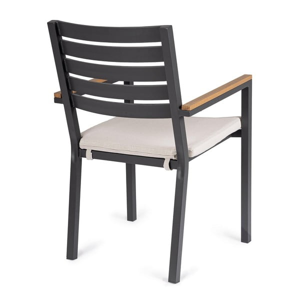 Antracitszürke fém kerti szék szett 4 db-os Henna   – Bizzotto-image-4