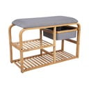 Bench bambusz cipőtartó szürke ülőrésszel, szélesség 70 cm - Leitmotiv