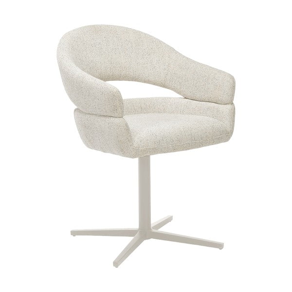 Krémszínű kárpitozott karfás étkezőfotel szett 2 db-os Dover – House Nordic-image-3