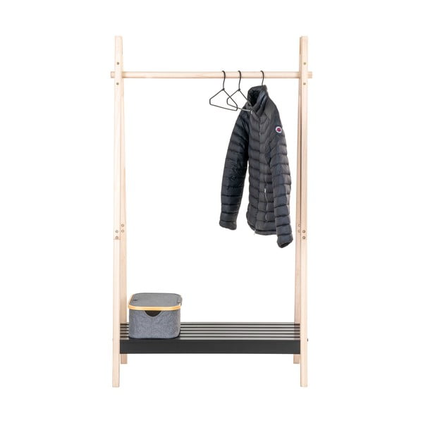Fekete ruhatartó állvány tömör paulownia fából Torino - House Nordic-image-3