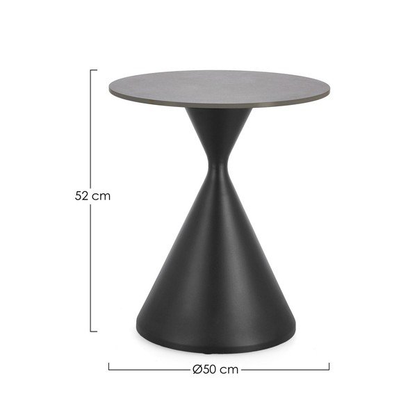 Kerek tárolóasztal márvány dekoros asztallappal ø 50 cm Joona – Bizzotto-image-4