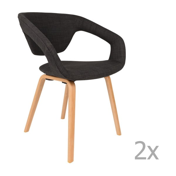 Flexback fekete szék, 2 db - Zuiver