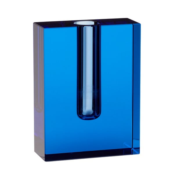 Sena kék üveg váza, magasság 12 cm - Hübsch
