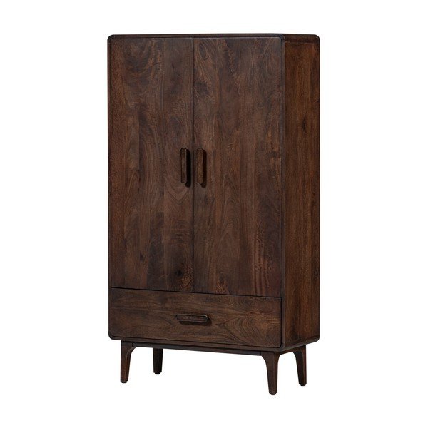 Sötét natúr színű mangófa szekrény 85x150x35 cm Liya – WOOOD