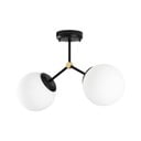 Fekete-fehér mennyezeti lámpa üveg búrával 15x44 cm Damar – Opviq lights