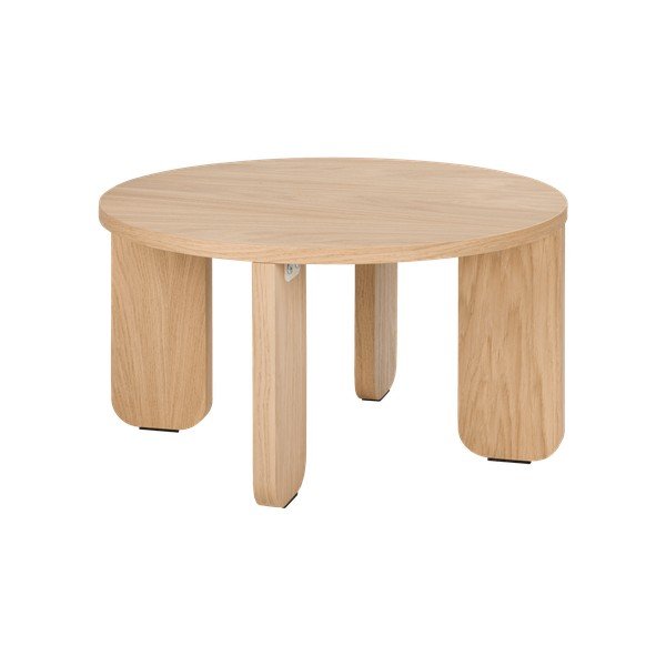 Natúr színű kerek dohányzóasztal tölgyfa dekoros asztallappal ø 55 cm Kuvu – noo.ma