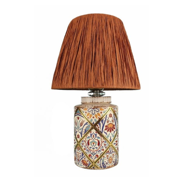 Terrakotta színű asztali lámpa papír zsinór búrával (magasság 40 cm) Alev – Opviq lights