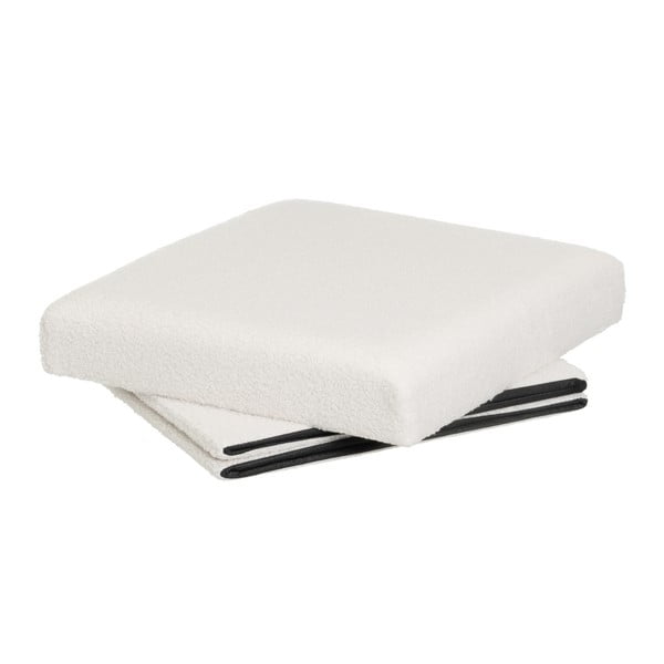 Fehér buklé puff Ecru – Casa Selección-image-2