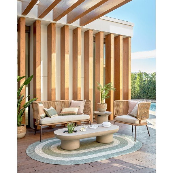 Taimi kerti beton dohányzóasztal, 140 x 60 cm - Kave Home-image-3