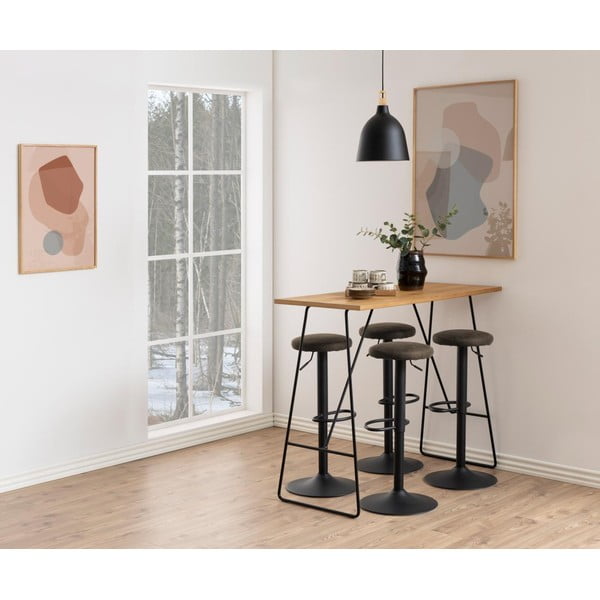 Szürke kárpitozott állítható magasságú bárszék (ülésmagasság 62 cm) Finch – Actona-image-2