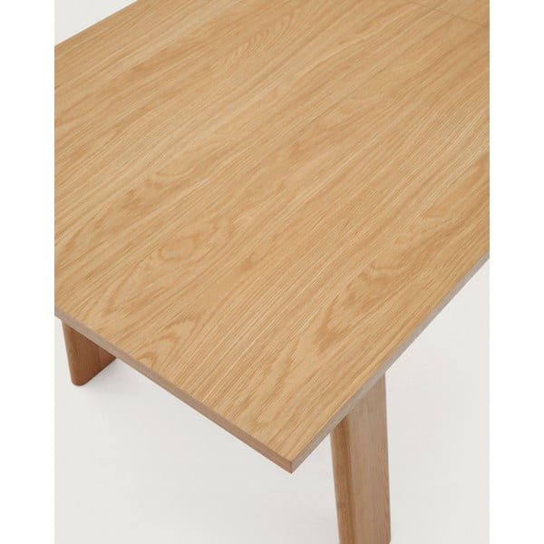 Bővíthető étkezőasztal tölgyfa dekoros asztallappal, hosszabbító asztallappal 95x200 cm Arlen – Kave Home-image-3