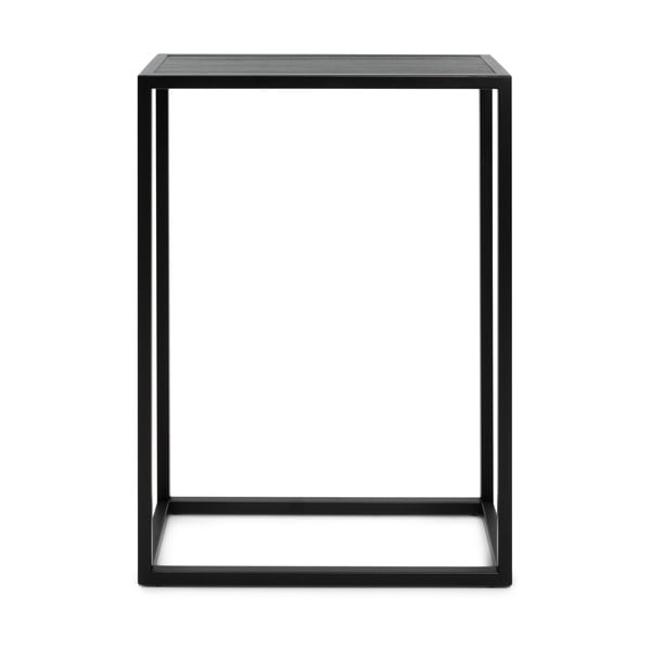 Fekete konzolasztal tölgyfa asztallappal 30x66 cm Daniël – Spinder Design