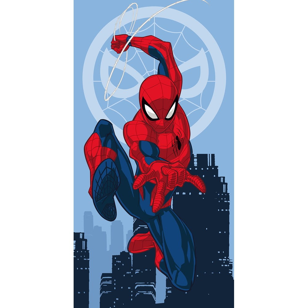 Piros-kék pamut gyerek fürdőlepedő 70x140 cm Spider-man "Jump" Jerry Fabrics