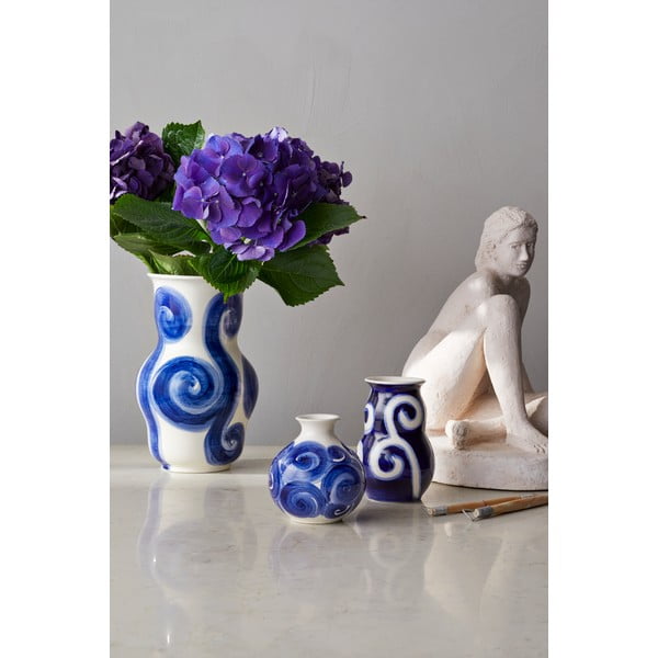 Kék kézzel festett agyagkerámia váza Tulle – Kähler Design-image-3