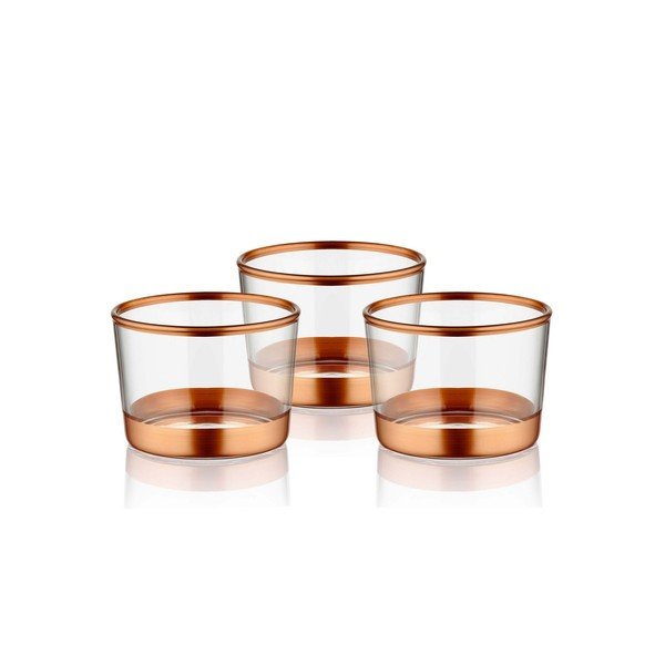 Glam Bronze 3 db-os röviditalos pohár szett, ⌀ 8 cm - Mia-image-1