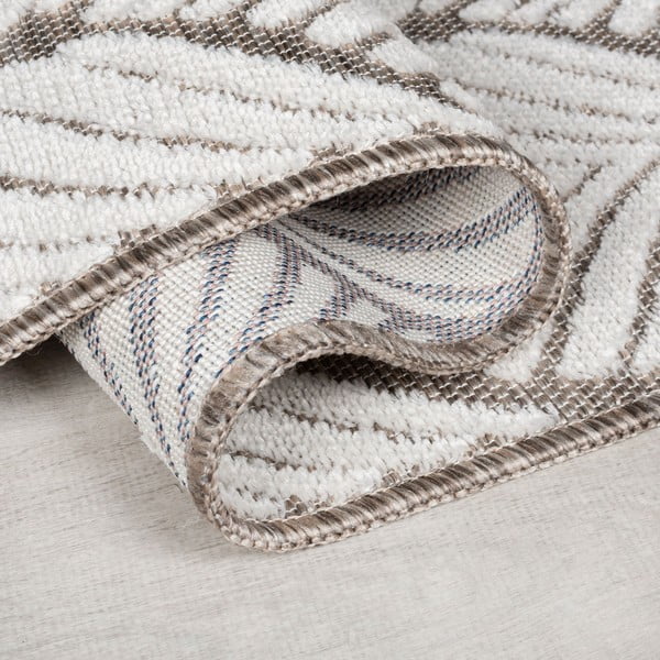 Elefántcsont színű kültéri-beltéri szőnyeg 80x150 cm Elm Leaf – Flair Rugs-image-2