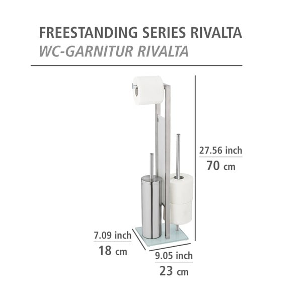 Rivalta wc-papír tartó állvány kefével - Wenko-image-4
