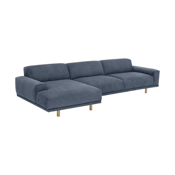 Penelope kék kordbársony sarokkanapé, bal oldali - Max Winzer-image-3