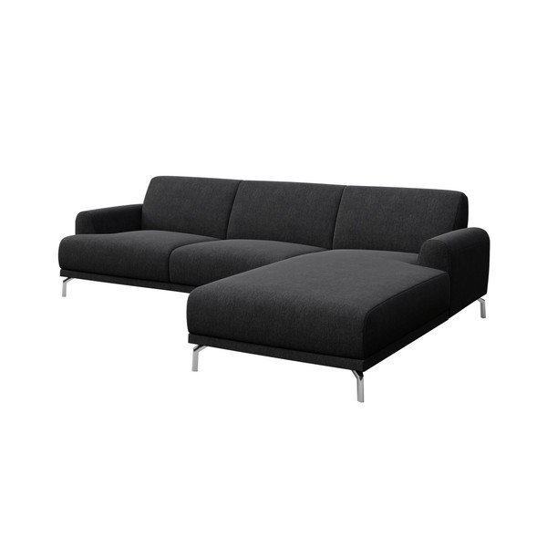 Puzo antracitszürke sarokkanapé jobboldali fekvőfotellel - MESONICA-image-2