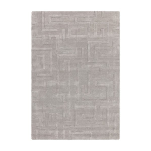 Világosszürke gyapjú szőnyeg 200x290 cm Maze – Asiatic Carpets
