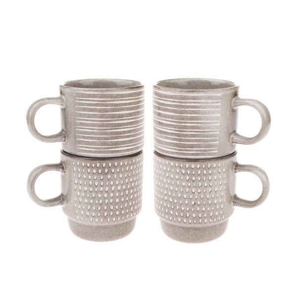 Világosbarna kerámia csésze szett 4 db-os 290 ml – Dakls