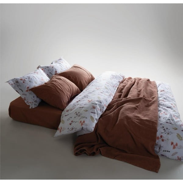 Fehér kétszemélyes-hosszabbított renforcé pamut ágyneműhuzat 240x220 cm Floral Dance Autumn – Mila Home Luxury-image-1