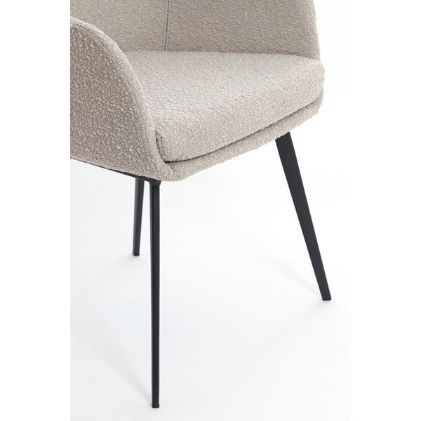 Bézs kárpitozott karfás étkezőfotel Leone – Light & Living-image-4