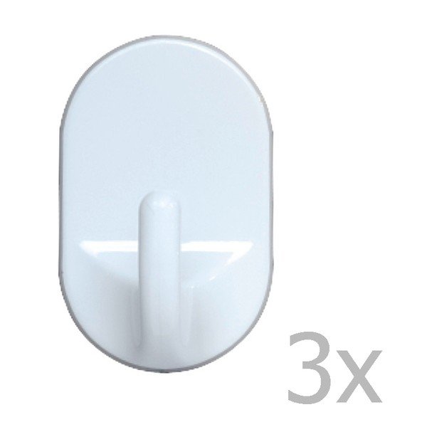 Medium Oval Hooks White 3 db fali akasztó - Wenko-image-1